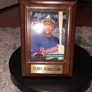 TERRY PENDLETON baseball card #BC2. ATLANTA BRAVES. Stadium Club Photo In Wood